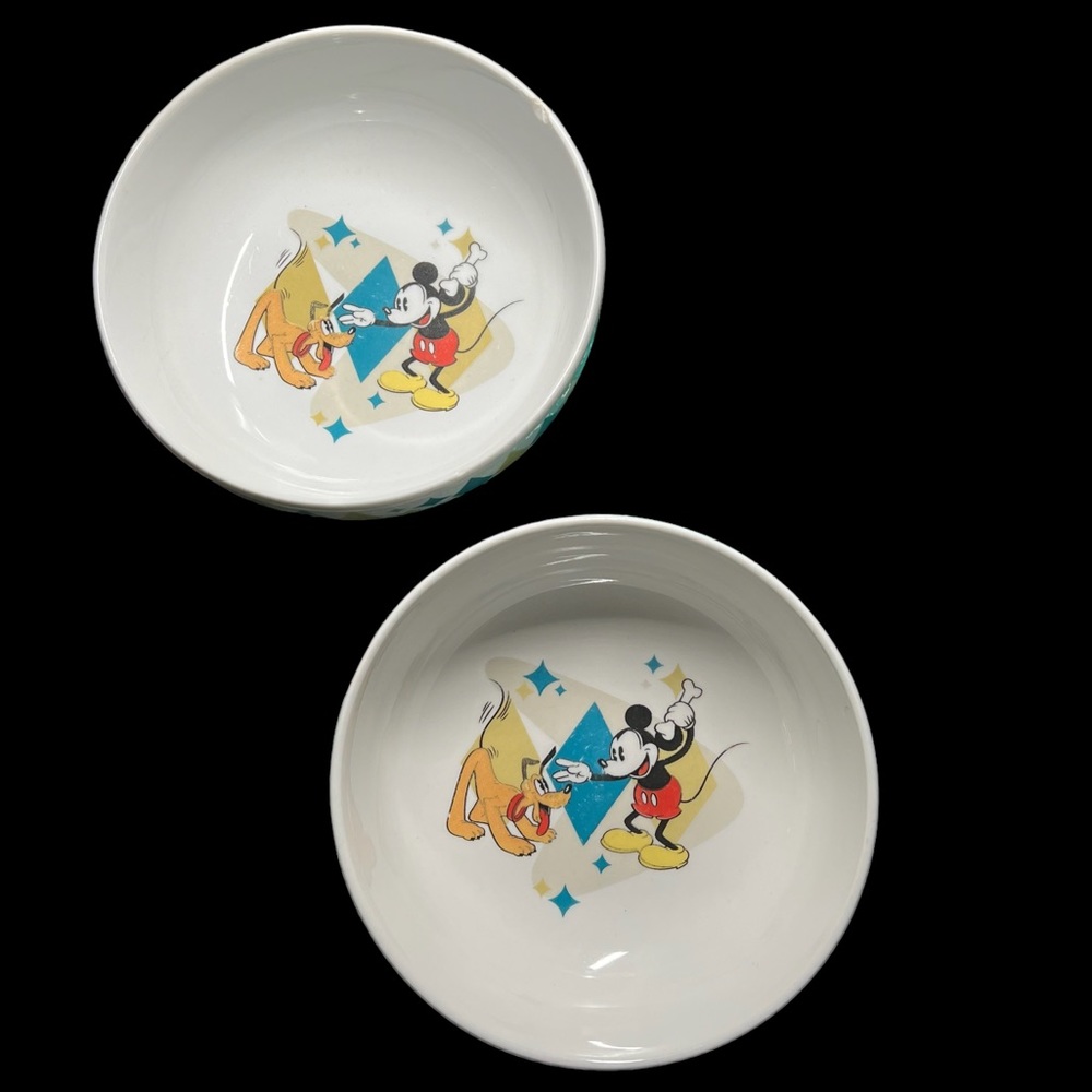 Vintage Gibson Mickey Mouse and Pluto Bowl Set